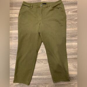 Lane Bryant olive color ankle jeans.  Size: 20